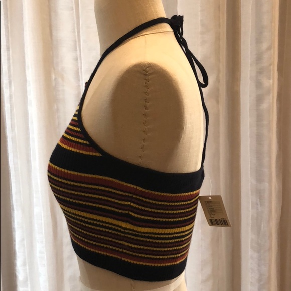 NWT UO Cooperative Stripe Y-Neck Halter Top - Picture 3 of 6